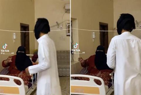 فيديو لشاب سعودي يؤدي العرضة أمام والدته وهي