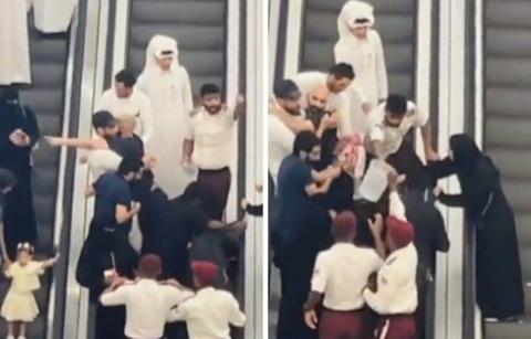 فيديو يكشف عن محاولة إنقاذ شاب سعودي تعلقت قدمه